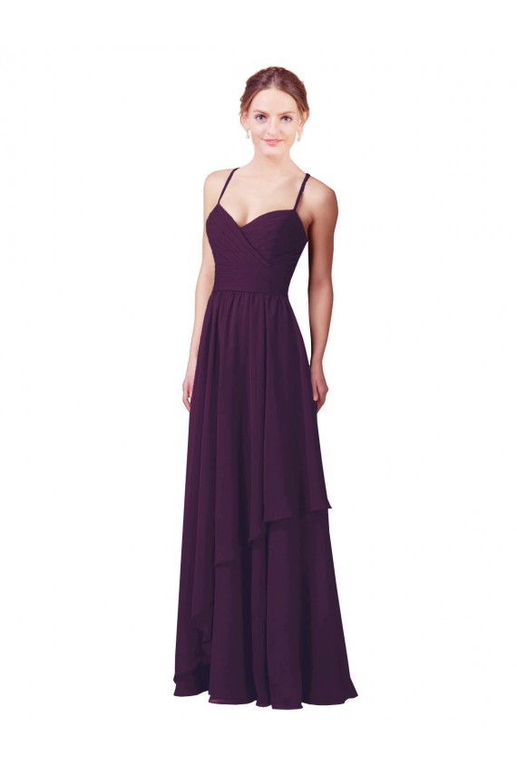 Boutique Pourpre Fourreau Mousseline Longue Robes demoiselle d'honneur