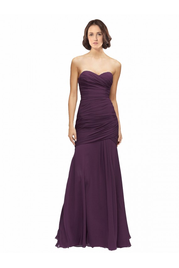 Boutique Pourpre Sirène Mousseline Longue Robes demoiselle d'honneur
