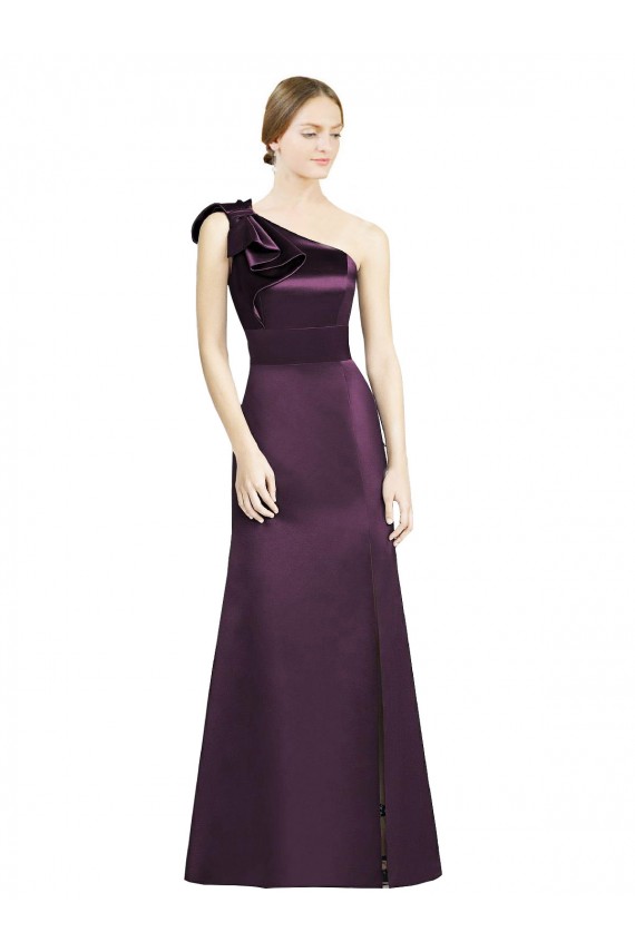 Boutique Pourpre Sirène Satiné Longue Robes demoiselle d'honneur