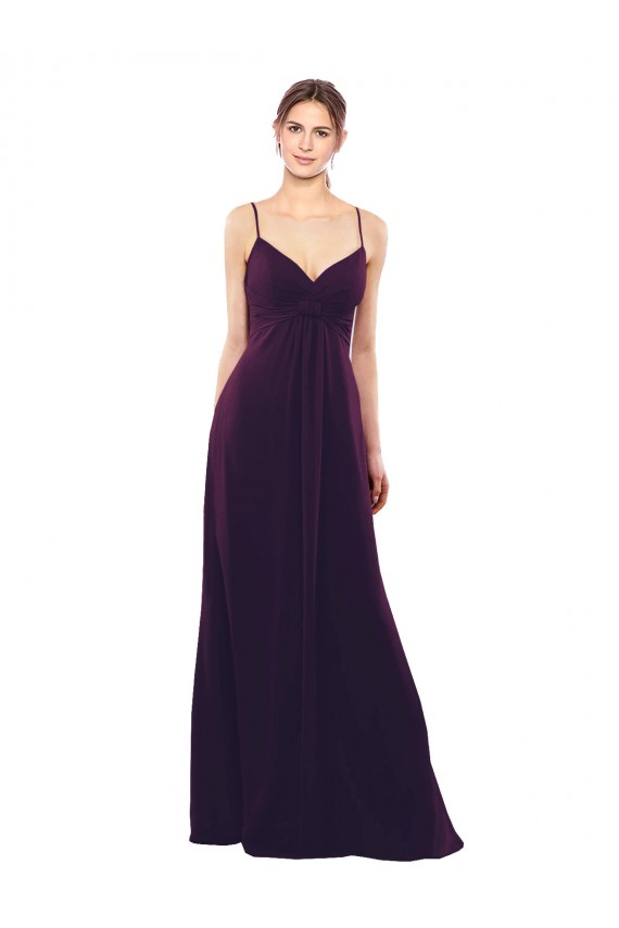 Boutique Pourpre Trapèze Bretelles spaghetti Mousseline Longue Robes demoiselle d'honneur