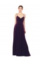 Boutique Pourpre Trapèze Bretelles spaghetti Mousseline Longue Robes demoiselle d'honneur