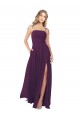 Boutique Pourpre Trapèze Bretelles spaghetti Sans bretelle Mousseline Longue Robes demoiselle d'honneur