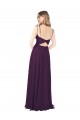 Boutique Pourpre Trapèze Bretelles spaghetti Sans bretelle Mousseline Longue Robes demoiselle d'honneur