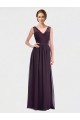 Boutique Pourpre Trapèze Col V Mousseline Dentelle Longue Robes demoiselle d'honneur
