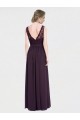 Boutique Pourpre Trapèze Col V Mousseline Dentelle Longue Robes demoiselle d'honneur