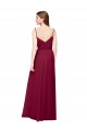 Boutique Pourpre Trapèze Col V Mousseline Longue Robes demoiselle d'honneur