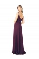 Boutique Pourpre Trapèze Col V Mousseline Longue Robes demoiselle d'honneur