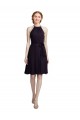 Boutique Pourpre Trapèze Licou Col Haut Mousseline Courte Robes demoiselle d'honneur / Robes de cocktail