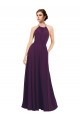 Boutique Pourpre Trapèze Licou Mousseline Longue Robes demoiselle d'honneur