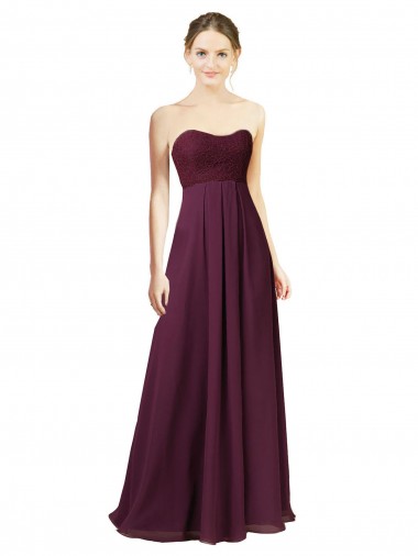 Boutique Pourpre Trapèze Mousseline Longue Robes demoiselle d'honneur