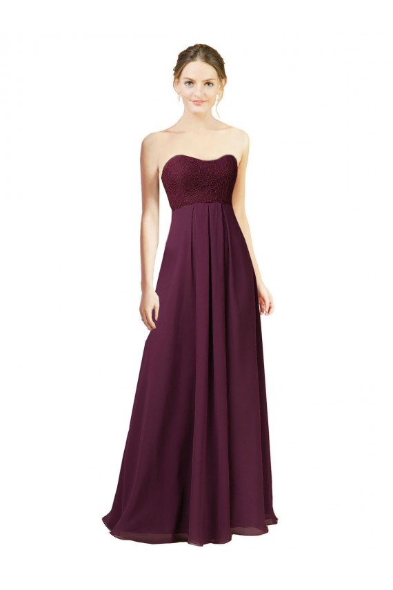Boutique Pourpre Trapèze Mousseline Longue Robes demoiselle d'honneur