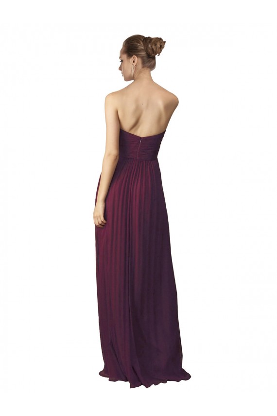 Boutique Pourpre Trapèze Mousseline Longue Robes demoiselle d'honneur