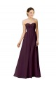 Boutique Pourpre Trapèze Sans bretelle Mousseline Longue Robes demoiselle d'honneur