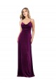 Boutique Pourpre Trapèze Scoop Col V Velours Stretch Longue Formelles Robes demoiselle d'honneur / Robes de soirée / Robes de bal