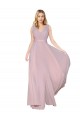 Boutique Primevère Trapèze Col V Mousseline Longue Formelles Robes demoiselle d'honneur / Robes de soirée / Robes de bal