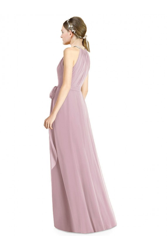 Boutique Primevère Trapèze Licou Mousseline Longue Robes demoiselle d'honneur