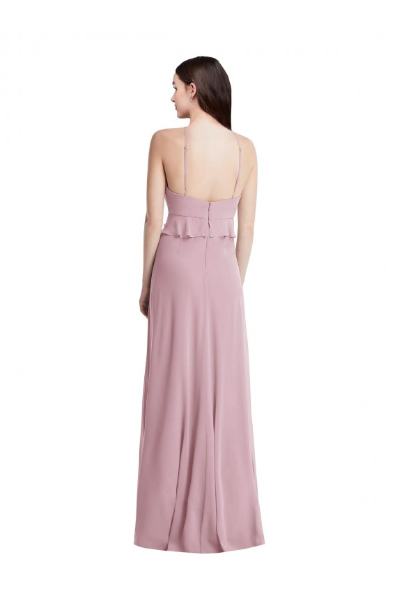 Boutique Primevère Trapèze Licou Mousseline Longue Robes demoiselle d'honneur