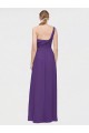 Boutique Prune Trapèze Col V Mousseline Longue Asymétrique Robes demoiselle d'honneur