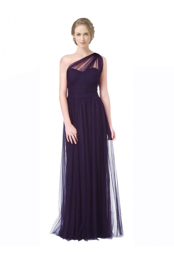 Boutique Prune Trapèze Tulle Longue Robes demoiselle d'honneur