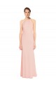 Boutique Rose 114 Trapèze Bretelles spaghetti Mousseline Longue Robes demoiselle d'honneur