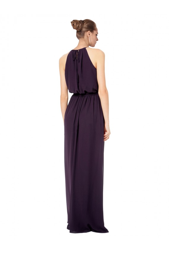 Boutique Rose 114 Trapèze Bretelles spaghetti Mousseline Longue Robes demoiselle d'honneur