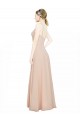 Boutique Rose 114 Trapèze Col V Mousseline Longue Robes demoiselle d'honneur
