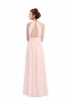 Boutique Rose 42 Trapèze Licou Mousseline Longue Robes demoiselle d'honneur