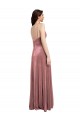 Boutique Rose Cannelle Trapèze Col V Velours Stretch Longue Formelles Robes demoiselle d'honneur / Robes de soirée / Robes de bal