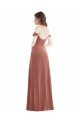 Boutique Rose Cannelle Trapèze Épaule Dénudée Velours Stretch Longue Robes demoiselle d'honneur / Robes de bal