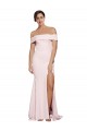 Boutique Rose Fourreau Col Carré Balayage train Crêpe Stretch Longue Formelles Robes demoiselle d'honneur / Robes de soirée / Robes de bal
