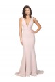 Boutique Rose Fourreau Col V Balayage train Crêpe Stretch Longue Formelles Robes demoiselle d'honneur / Robes de soirée / Robes de bal