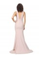 Boutique Rose Fourreau Col V Balayage train Crêpe Stretch Longue Formelles Robes demoiselle d'honneur / Robes de soirée / Robes de bal