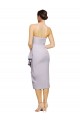 Boutique Lilas arctique Fourreau Sans bretelle midi Crêpe Stretch Courte Asymétrique Robes demoiselle d'honneur / Robes de soirée / Robes de cocktail