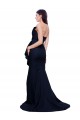 Boutique Bleu marine foncé Fourreau Sans bretelle Balayage train Crêpe Stretch Longue Robes demoiselle d'honneur / Robes de bal
