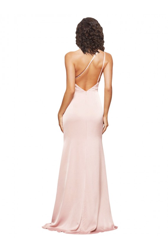 Boutique Rose Fourreau Satiné Soyeux Longue Formelles Robes demoiselle d'honneur / Robes de soirée / Robes de bal