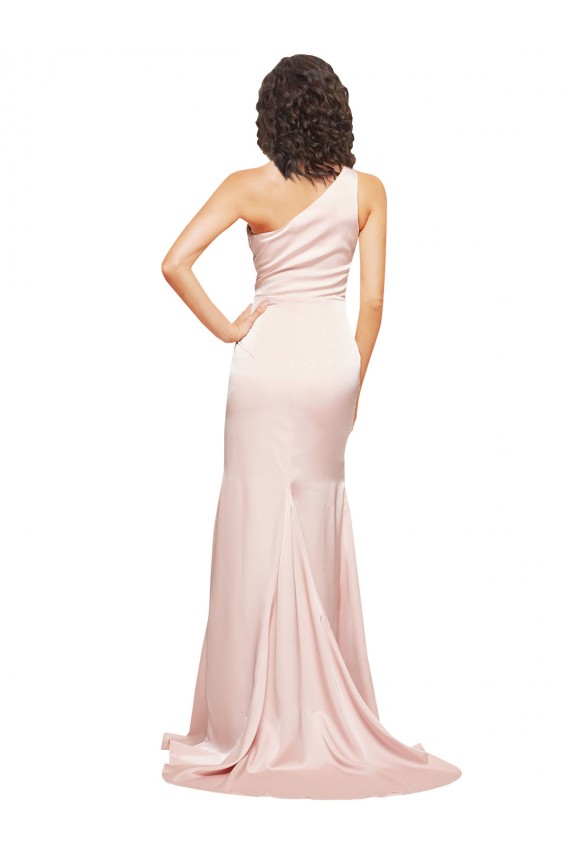 Boutique Rose Fourreau Satiné Soyeux Longue Formelles Robes demoiselle d'honneur / Robes de soirée / Robes de bal
