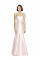 Boutique Rose Sirène Sans bretelle Satiné Longue Robes demoiselle d'honneur