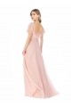 Boutique Rose Trapèze Col Carré Mousseline Longue Robes demoiselle d'honneur