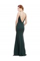 Boutique Rose Trapèze Col V Crêpe Stretch Longue Formelles Robes demoiselle d'honneur / Robes de soirée / Robes de bal