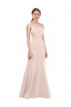 Boutique Rose Trapèze Col V Crêpe Stretch Longue Formelles Robes demoiselle d'honneur / Robes de soirée / Robes de bal