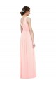 Boutique Rose Trapèze Col V Mousseline Longue Robes demoiselle d'honneur