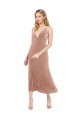Boutique Rose Trapèze Col V midi Velours Stretch Courte Robes demoiselle d'honneur / Robes de bal / Robes de cocktail