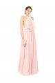 Boutique Rose Trapèze Licou Mousseline Longue Robes demoiselle d'honneur