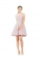 Boutique Rose Trapèze Satiné Courte Robes demoiselle d'honneur / Robes de cocktail
