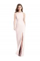 Boutique Rose Trompette Bateau Crêpe Stretch Longue Robes demoiselle d'honneur / Robes de bal