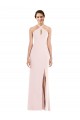 Boutique Rose Trompette Licou Crêpe Stretch Longue Formelles Robes demoiselle d'honneur / Robes de soirée / Robes de bal