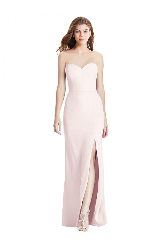 Boutique Rose Trompette Sans bretelle Crêpe Stretch Longue Robes demoiselle d'honneur / Robes de bal