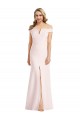 Boutique Rose Trompette Épaule Dénudée Col V Crêpe Stretch Longue Formelles Robes demoiselle d'honneur / Robes de soirée / Robes de bal
