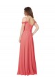 Boutique Rose du Désert Trapèze Épaule Dénudée Mousseline Longue Robes demoiselle d'honneur