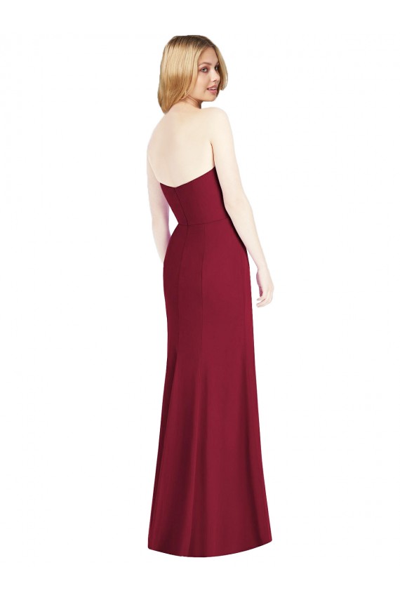 Boutique Rose du Désert Trompette Sans bretelle Mousseline Longue Robes demoiselle d'honneur
